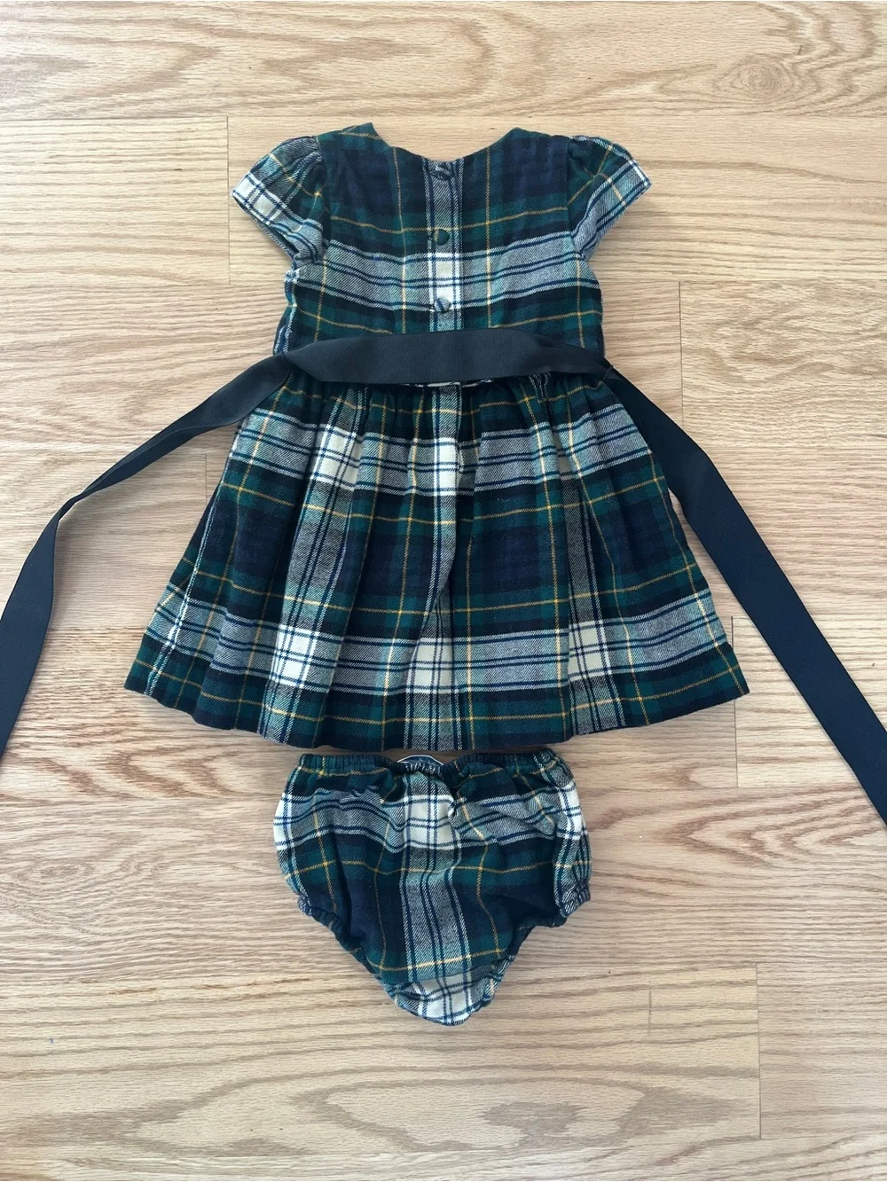 Ralph Lauren Baby Girl Plaid Dress - Classic Holiday Style Size 12M